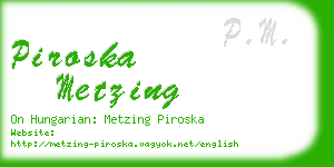 piroska metzing business card